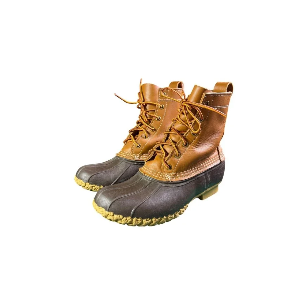 L.L.Bean Bean Boots Leather Rubber Duck Boots Made in Maine Women’s 8M
